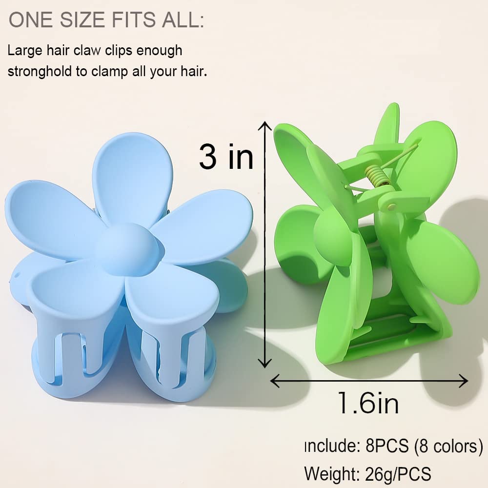 Flower Hair Clips for Women Non-slip matte flower claw clip for thick hair close-up