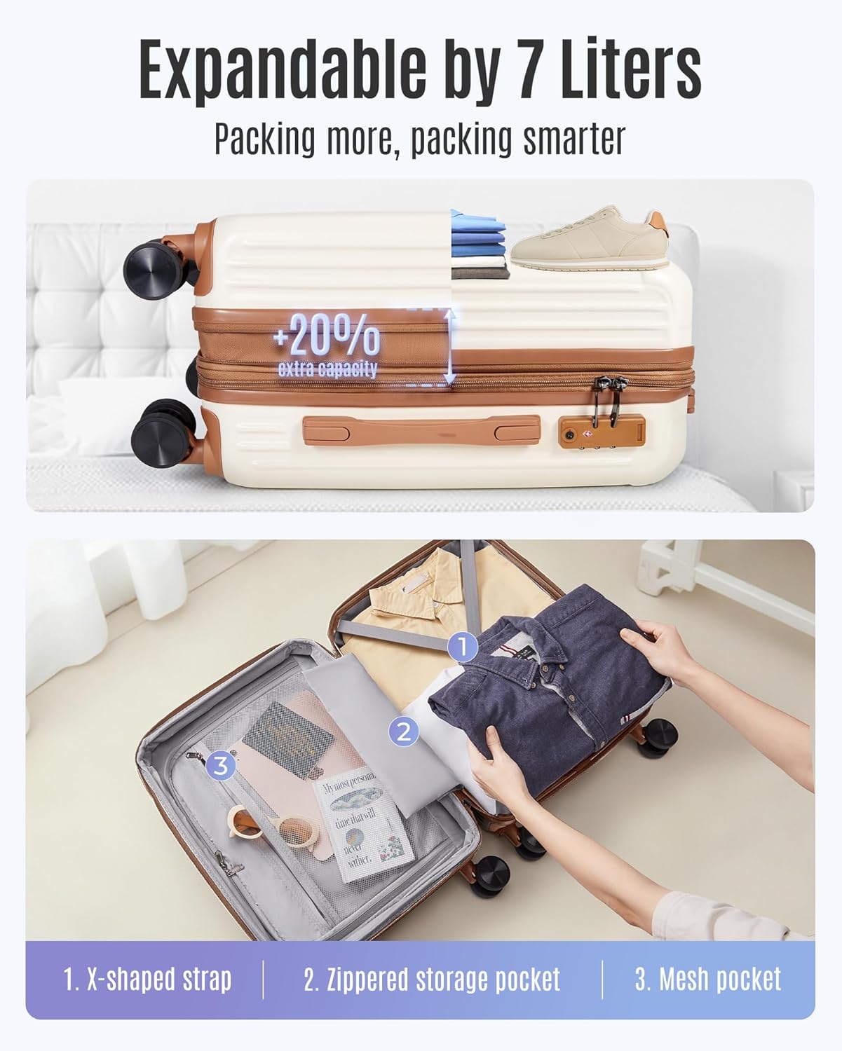 LIGHT FLIGHT 3 Piece Luggage Sets with Wheels LIGHT FLIGHT 3 Piece Luggage Sets with Wheels