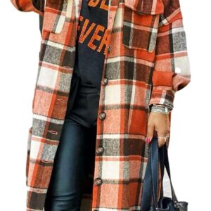 Himosyber Plaid Shacket Coat