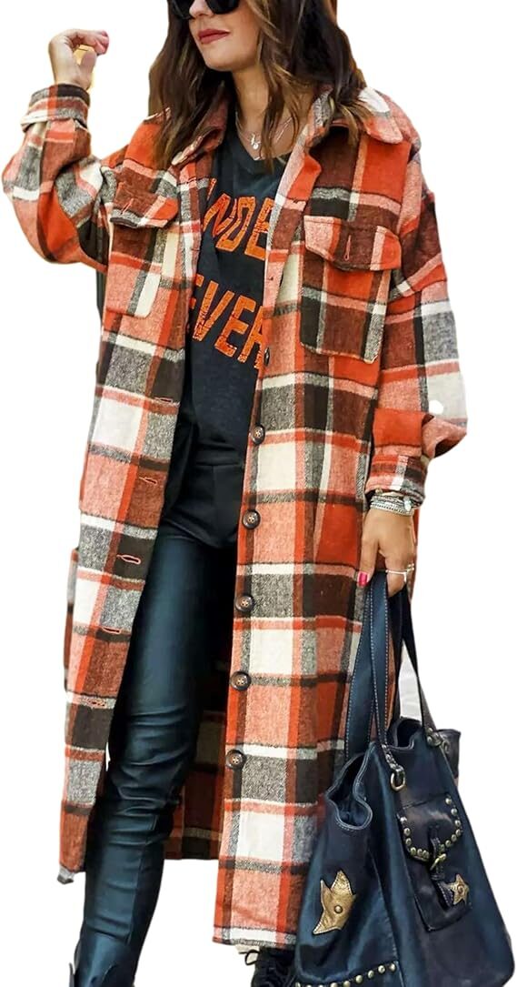 Himosyber Plaid Shacket Coat Himosyber Plaid Shacket Coat