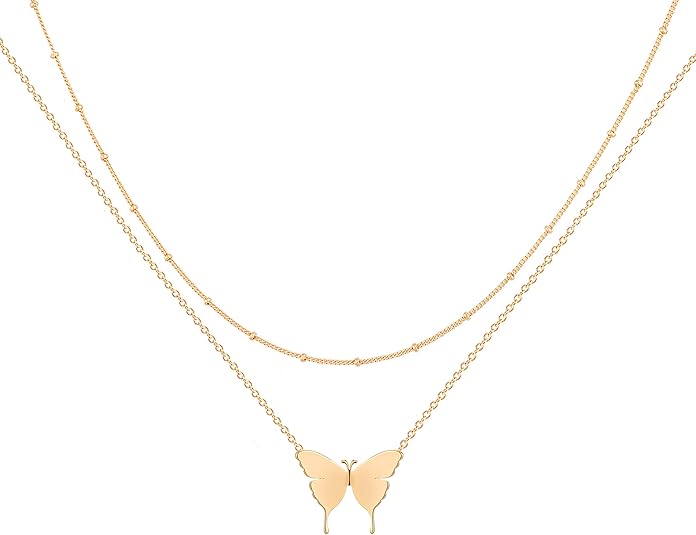 Mevecco Layered Butterfly Necklace Mevecco Layered Butterfly Necklace