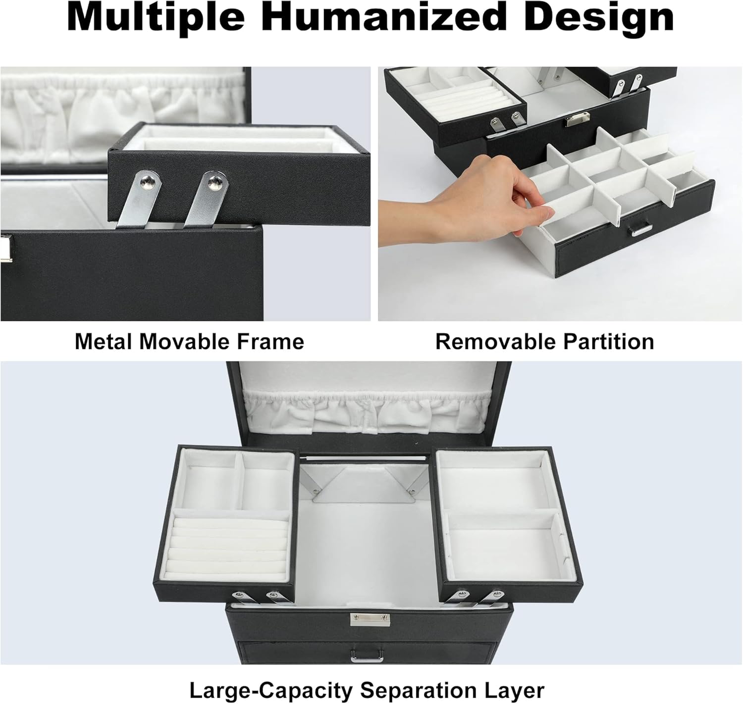 dajasan 3 layers jewelry organizer box for women with lock & velvet lining dajasan 3 layers jewelry organizer box for women with lock & velvet lining