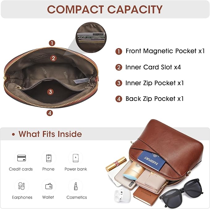 Kattee Leather Crossbody Bag for Women Kattee Leather Crossbody Bag for Women