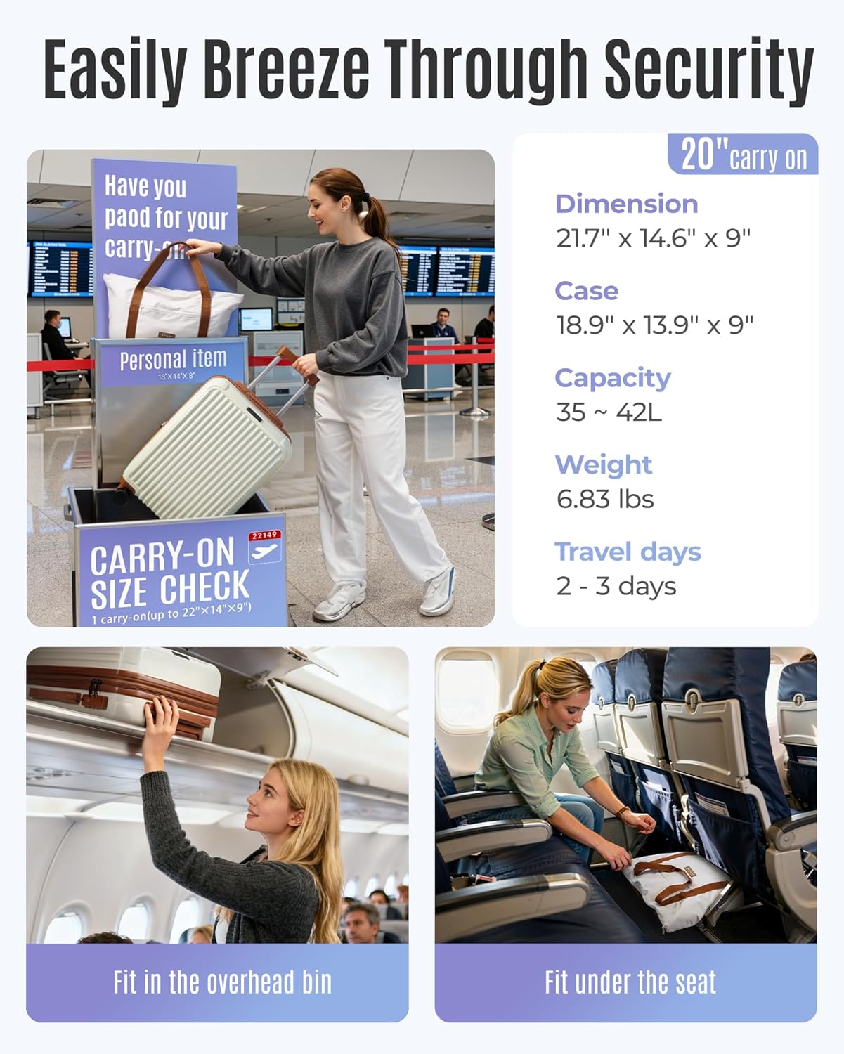 LIGHT FLIGHT 3 Piece Luggage Sets with Wheels LIGHT FLIGHT 3 Piece Luggage Sets with Wheels