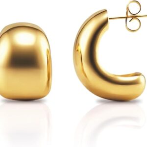 Chunky Gold Hoop Earrings for Women