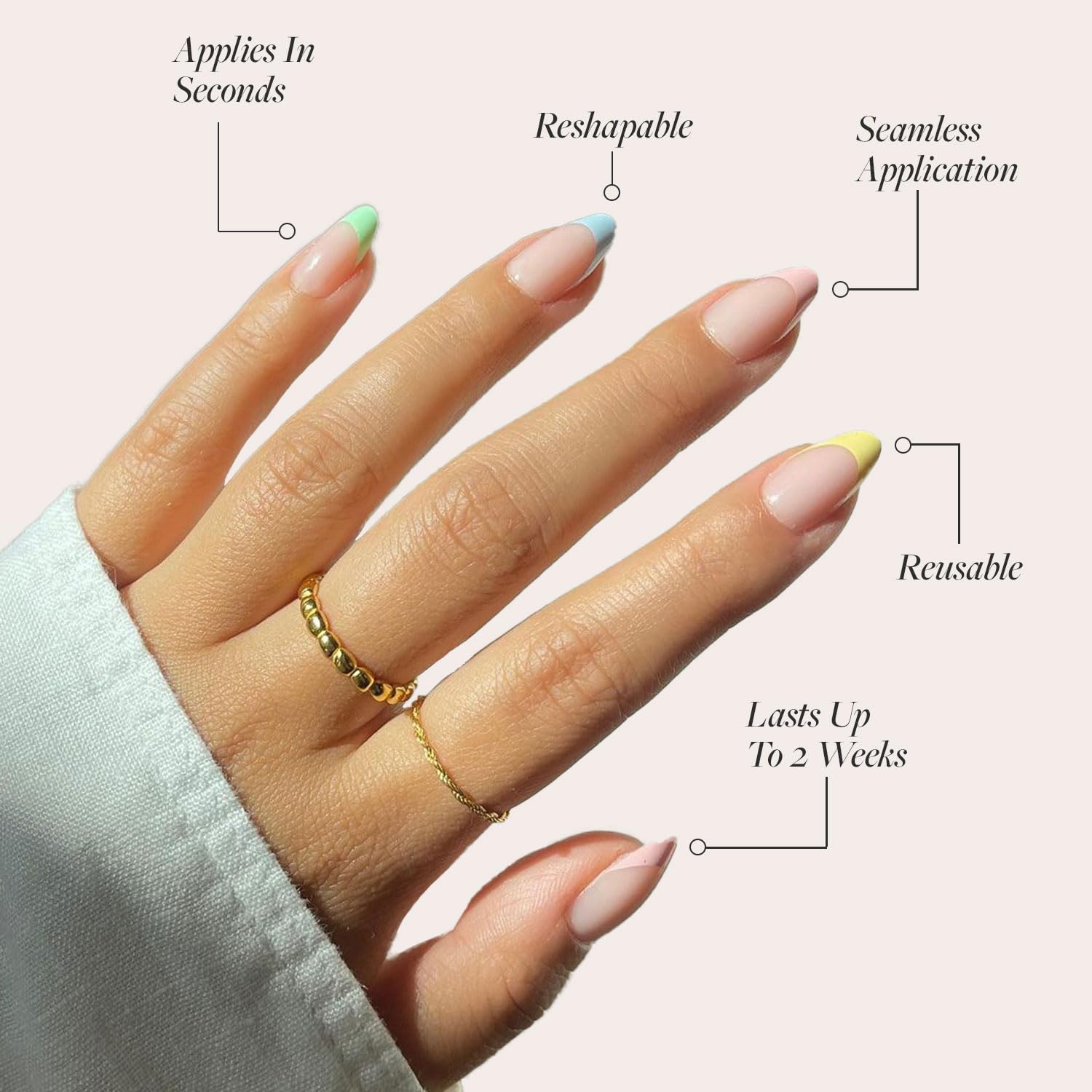 glamnetic press on nails–short almond shape reusable faux glamnetic press on nails–short almond shape reusable faux