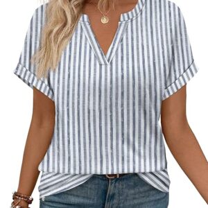 WIHOLL Women's Striped V-Neck Top