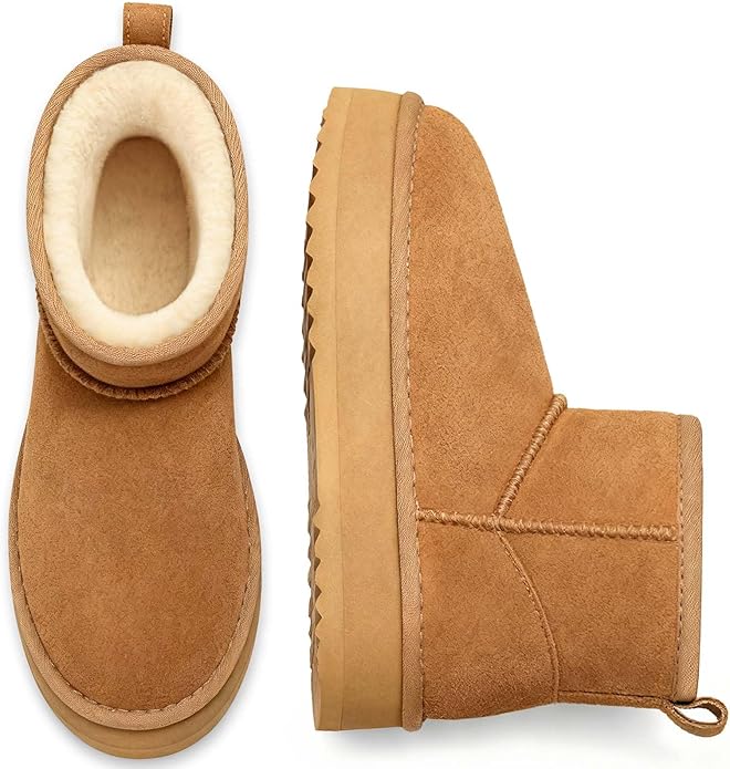 litfun women's suede platform mini boots Platform Mini Boots for Women