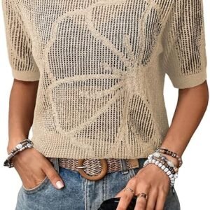 Dokotoo Women's Crochet Summer Knit Top